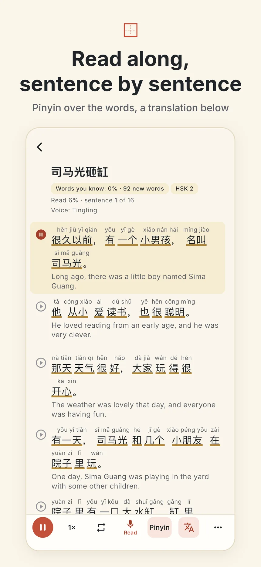 App Store screenshot of LingoWonders: Language Reader: Chinese, Japanese & Korean